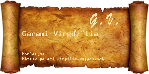 Garami Virgília névjegykártya